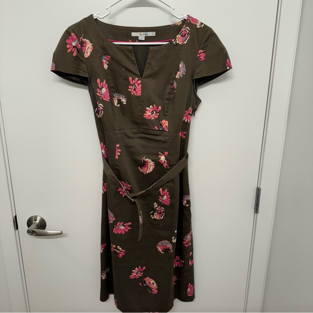 Boden Floral Print Belted Dress